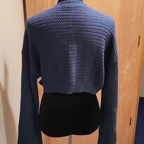 ZARA Blue Button-Up Women's Sweater sz med - Picture 3 of 7